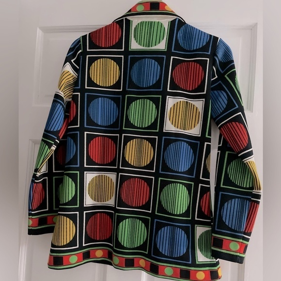 Vintage Retro Geometric Blouse M-L - Picture 2 of 6